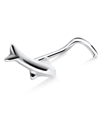 Polished Fish Silver Curved Nose Stud NSKB-84